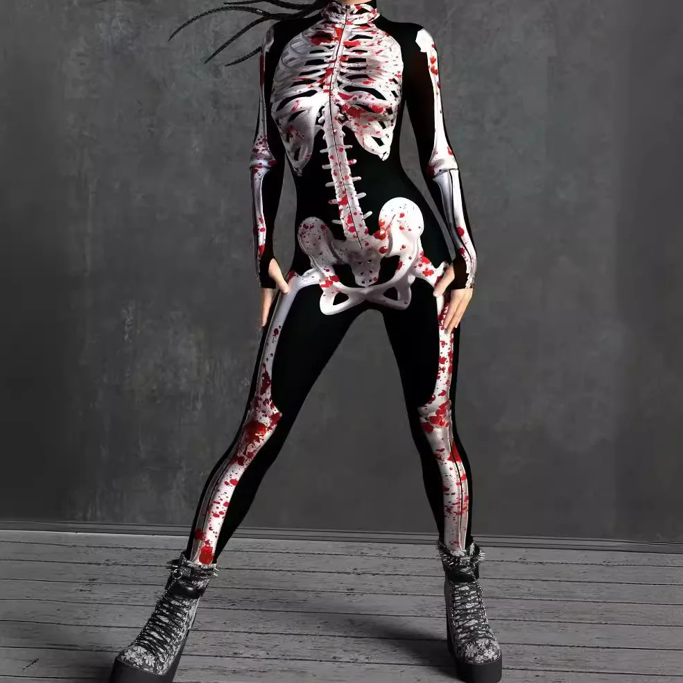 Halloween Horror Party Women Sexy Multicolor Skull Print Jumpsuit Clothes Holiday Party Masquerade Stage Performance Bodysuit
Halloween Horror Party Women Sexy Multicolor Skull Print Jumpsuit Clothes Holiday Party Masquerade Stage Performance Bodysuit
