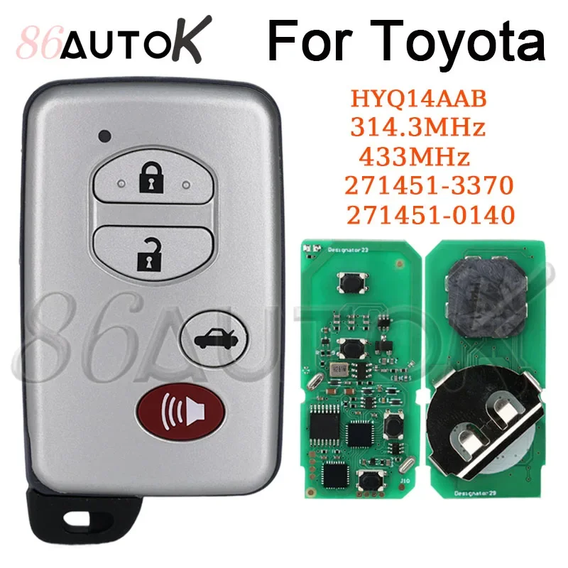 Автомобильный дистанционный брелок для Toyota Corolla Avalon Camry 2007-2014 HYQ14AAB 271451 -3370, 271451 -0140 Умный корпус автомобильного ключа, 4 кнопки
Автомобильный дистанционный брелок для Toyota Corolla Avalon Camry 2007-2014 HYQ14AAB 271451 -3370, 271451 -0140 Умный корпус автомобильного ключа, 4 кнопки