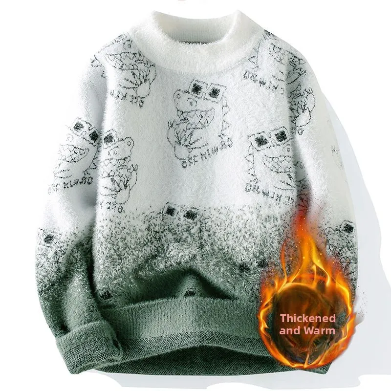 Men's Thickened Knitted Wool Sweater Water Rabbit Fur Simulation Autumn Winter Fashion Base Layer Shirt for Teenagers And Youth
Men's Thickened Knitted Wool Sweater Water Rabbit Fur Simulation Autumn Winter Fashion Base Layer Shirt for Teenagers And Youth