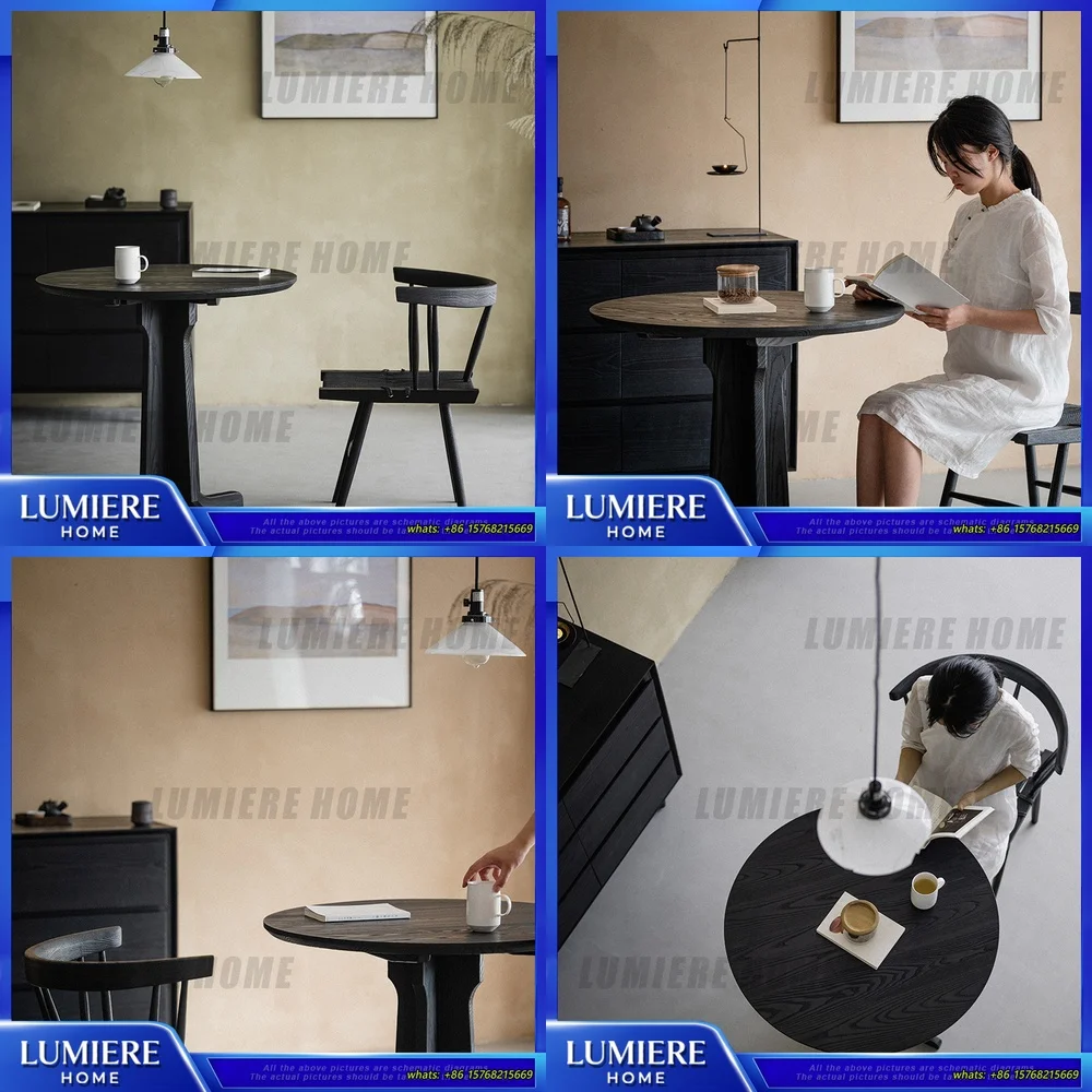 Кофейный столик из черного карбонизированного белого ясеня в стиле ваби-саби, круглый стол из массива дерева, небольшой обеденный стол для дома
Кофейный столик из черного карбонизированного белого ясеня в стиле ваби-саби, круглый стол из массива дерева, небольшой обеденный стол для дома