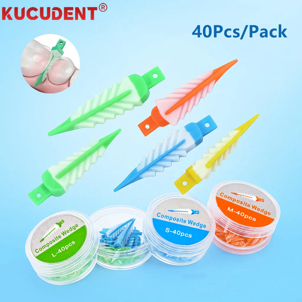 40pcs/Box Dental Wedges Sealing Composite Silicone Adaptive Endo Strata Wedges Soft Cervical Seal Diastema Tooth Gap Wedge Tool
40pcs/Box Dental Wedges Sealing Composite Silicone Adaptive Endo Strata Wedges Soft Cervical Seal Diastema Tooth Gap Wedge Tool