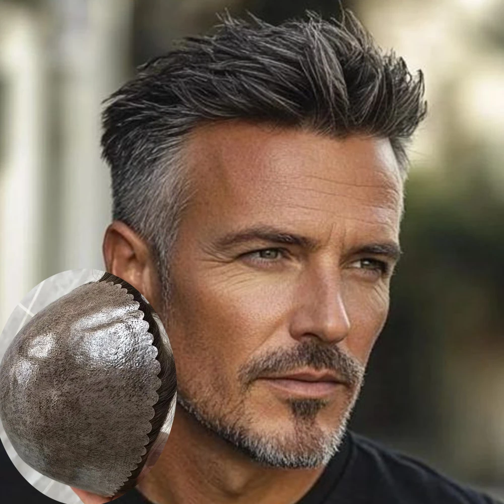 Natural Hairline Grey Black Brown 1B80 1B65 Men Toupee Cheapest Wigs Thin Microskin Strong Durable Full Skin PU Capillar Prosthe
Natural Hairline Grey Black Brown 1B80 1B65 Men Toupee Cheapest Wigs Thin Microskin Strong Durable Full Skin PU Capillar Prosthe