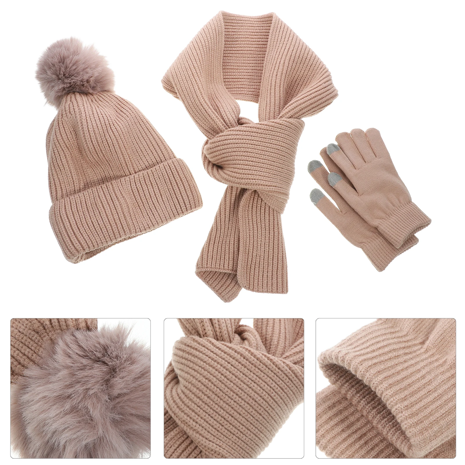 1 set 1 Scarf Gloves Set For Women Warm Gloves Scarf Hat Set For Women Touchscreen Soft Outdoor Beanie Riding Accessories
1 set 1 Scarf Gloves Set For Women Warm Gloves Scarf Hat Set For Women Touchscreen Soft Outdoor Beanie Riding Accessories