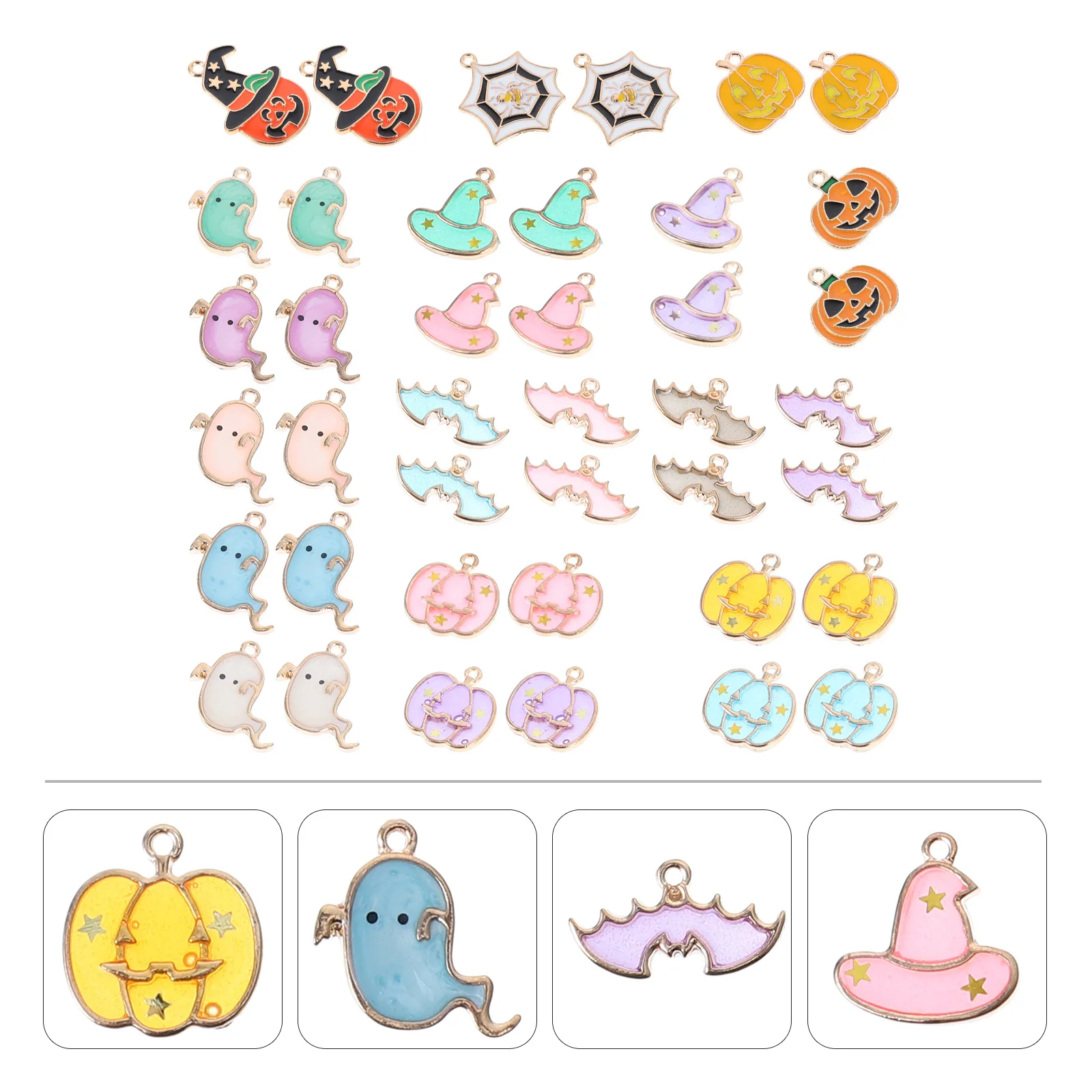 42Pcs Alloy Halloween Jewelry Pendant Dripping Oil DIY Necklace Charm Bright Color Creative DIY Pendant Funny Necklace Pendent 
42Pcs Alloy Halloween Jewelry Pendant Dripping Oil DIY Necklace Charm Bright Color Creative DIY Pendant Funny Necklace Pendent