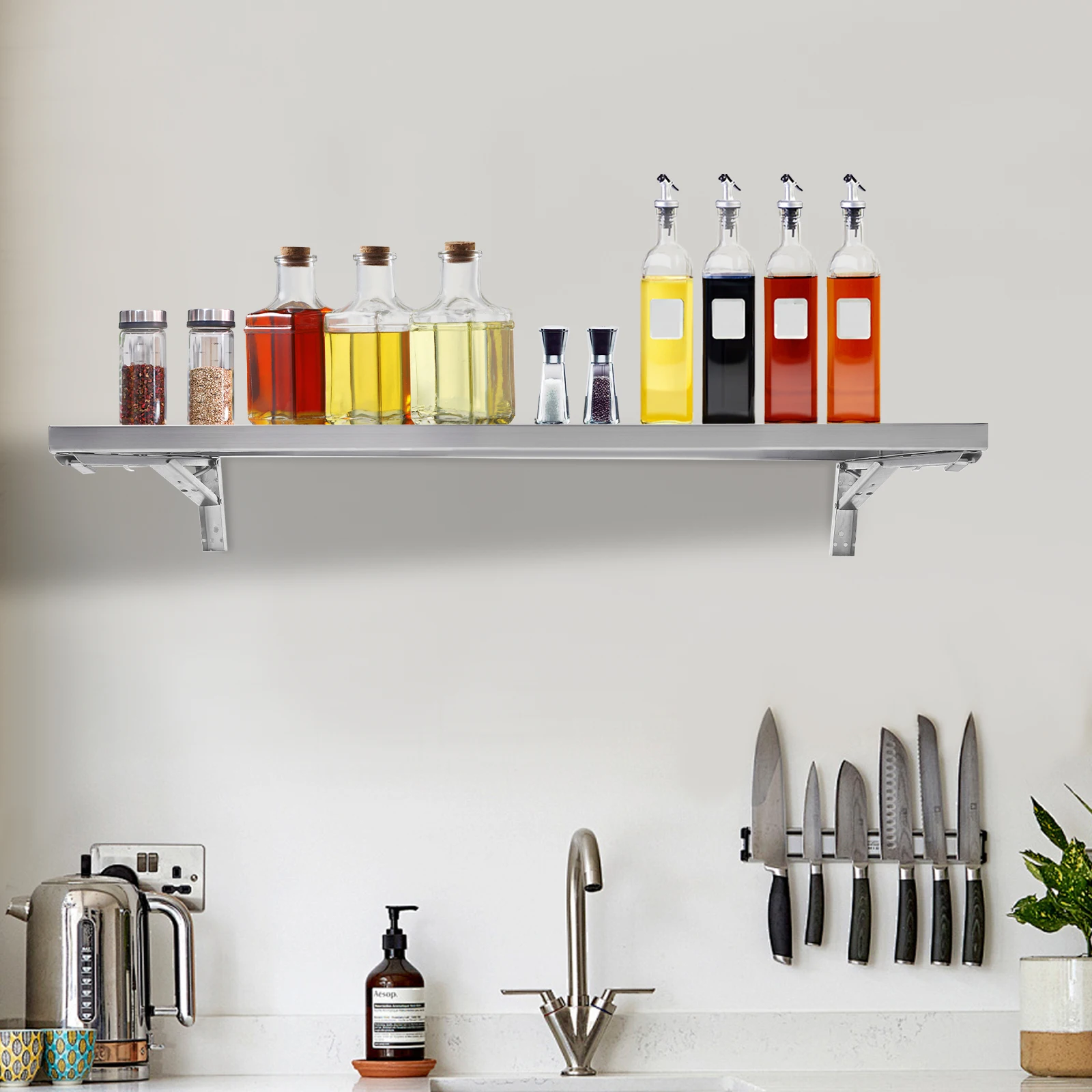 Stainless Steel Folding Wall Shelf Concession Shelf Rectangle Wall-mounted Kitchen Storage Rack Space-saving 90*30 Cm
Stainless Steel Folding Wall Shelf Concession Shelf Rectangle Wall-mounted Kitchen Storage Rack Space-saving 90*30 Cm