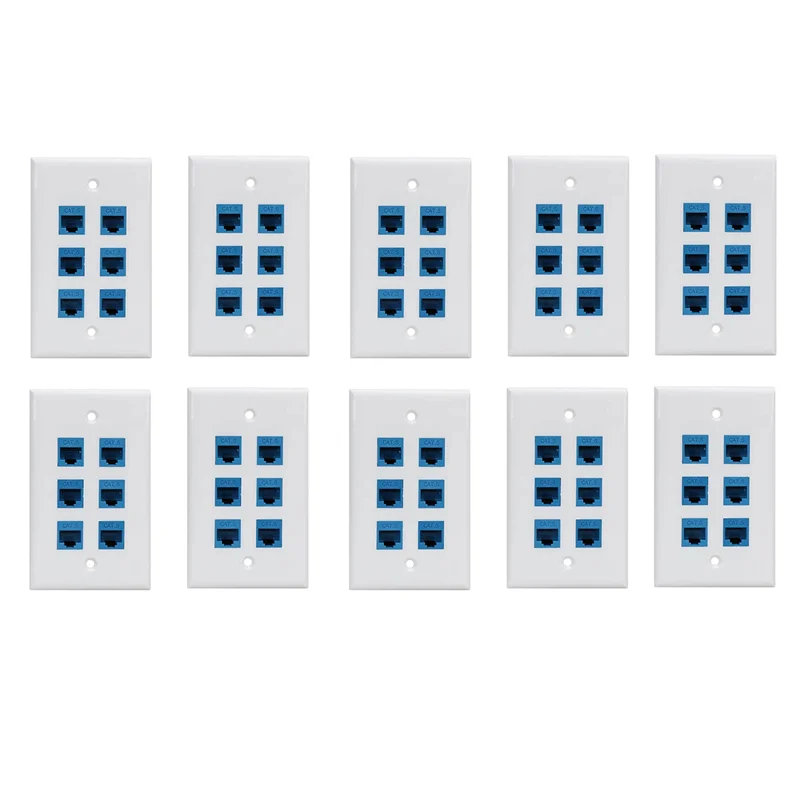 AB46-10X Cat 6 Ethernet Wall Plate 6 Port,Ethernet Wall Plate Female-Female Removable Compatible With Cat7/6/6E/5/5E
AB46-10X Cat 6 Ethernet Wall Plate 6 Port,Ethernet Wall Plate Female-Female Removable Compatible With Cat7/6/6E/5/5E
