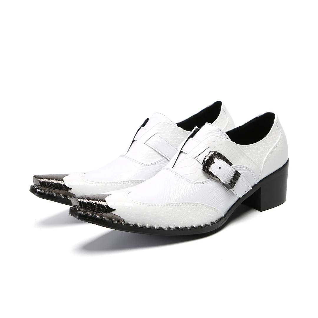 White Genuine Leather Men Dress Shoes Plus Size Metal Pointed Toe Business Office Brogue Shoes Buckle Strap Wedding Formal Shoes
White Genuine Leather Men Dress Shoes Plus Size Metal Pointed Toe Business Office Brogue Shoes Buckle Strap Wedding Formal Shoes