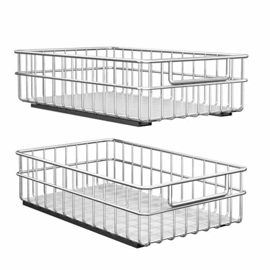 Pull out Cabinet Organizer Stainless Steel -Pack Slide out Drawer with Silent Full-Extension Slides Adhesive Roll out Can Spice
Pull out Cabinet Organizer Stainless Steel -Pack Slide out Drawer with Silent Full-Extension Slides Adhesive Roll out Can Spice