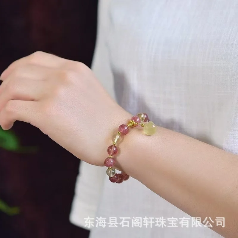 Браслет из натурального клубничного кварца с несколькими драгоценными камнями и желтым цветом
Браслет из натурального клубничного кварца с несколькими драгоценными камнями и желтым цветом