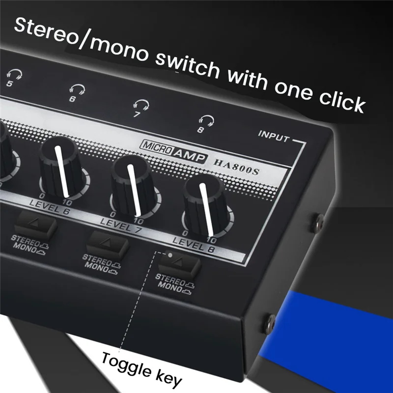 Audio Amplifier HA800S Ultra Compact Audio Amplifier 8 Channels Mini Stereo Headphone
Audio Amplifier HA800S Ultra Compact Audio Amplifier 8 Channels Mini Stereo Headphone