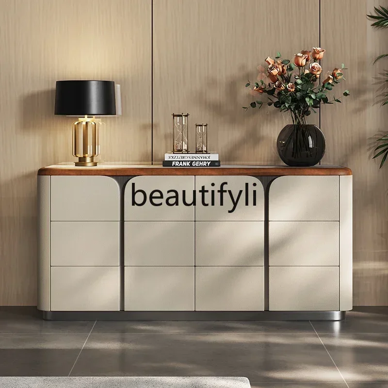 Italian minimalist six-chest cabinet high-end living room solid wood storage locker 
Italian minimalist six-chest cabinet high-end living room solid wood storage locker