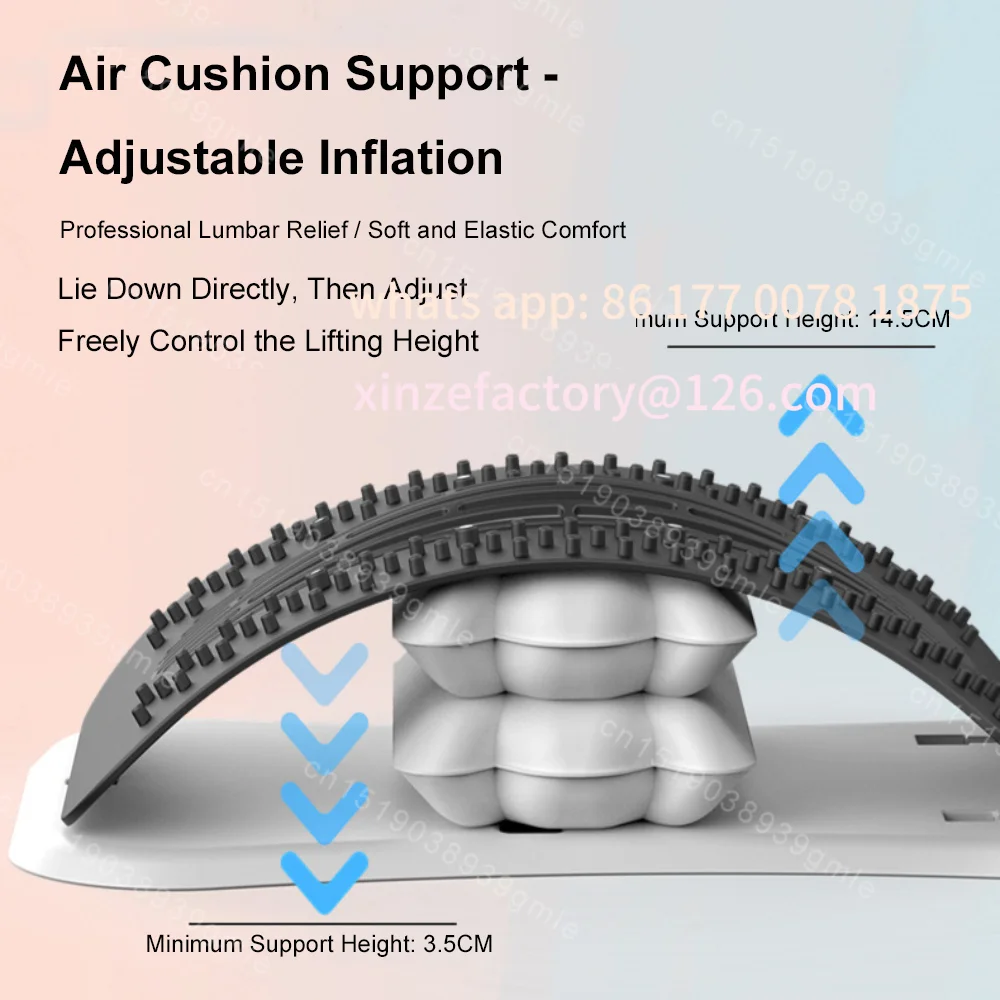 Настраиваемый массажер для спины, растягивающийся поясничный ремень, регулируемая высота, поддержка релаксации, облегчение боли в позвоночнике, расслабляющее средство для позвоночника, тяга
Настраиваемый массажер для спины, растягивающийся поясничный ремень, регулируемая высота, поддержка релаксации, облегчение боли в позвоночнике, расслабляющее средство для позвоночника, тяга
