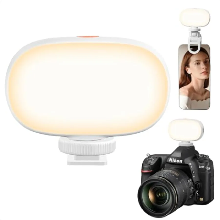 Mini Selfie Light Rechargeable LED Camera Light Video Light Adjusted 3 Light Modes and Brightn Portable Clip on Light for Makeu
Mini Selfie Light Rechargeable LED Camera Light Video Light Adjusted 3 Light Modes and Brightn Portable Clip on Light for Makeu