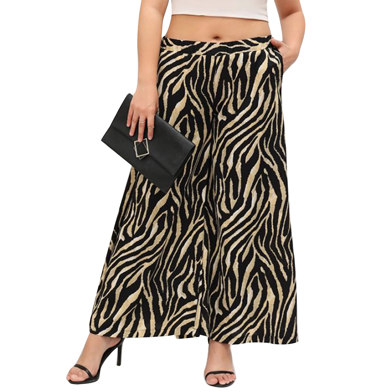 2025 Women's Flowy Wide Leg Pants Casual Plus Size Zebra Stripe Print Loose Trousers for Work Office Streetwear Plus Size Skirts
2025 Women's Flowy Wide Leg Pants Casual Plus Size Zebra Stripe Print Loose Trousers for Work Office Streetwear Plus Size Skirts