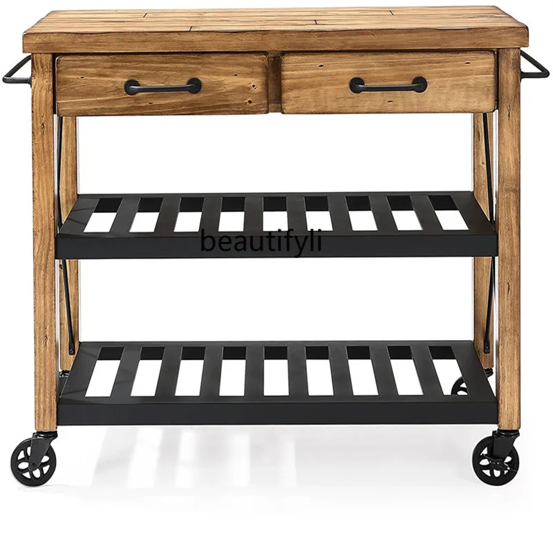 American solid wood movable middle island kitchen side cabinet cooking table with universal wheel dining car
American solid wood movable middle island kitchen side cabinet cooking table with universal wheel dining car