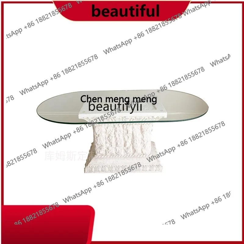 Natural marble coffee table designer villa living room home light luxury coffee table broken retro table H
Natural marble coffee table designer villa living room home light luxury coffee table broken retro table H