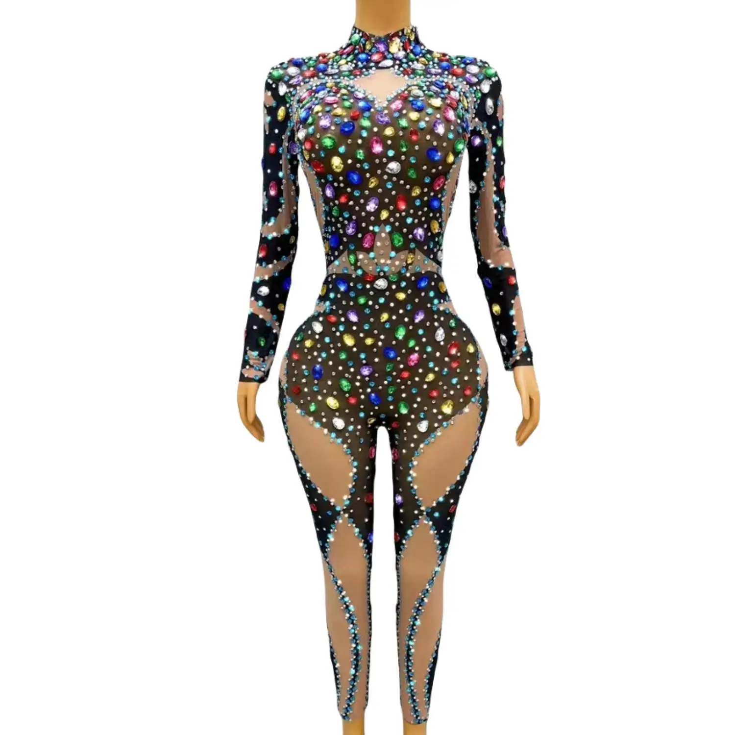 New Colorful Big Rhinestones Mesh Bodysuit Evening Birthday Sexy Jumpsuit Dance Performance Costume Luxury Club Party Prom Dress
New Colorful Big Rhinestones Mesh Bodysuit Evening Birthday Sexy Jumpsuit Dance Performance Costume Luxury Club Party Prom Dress