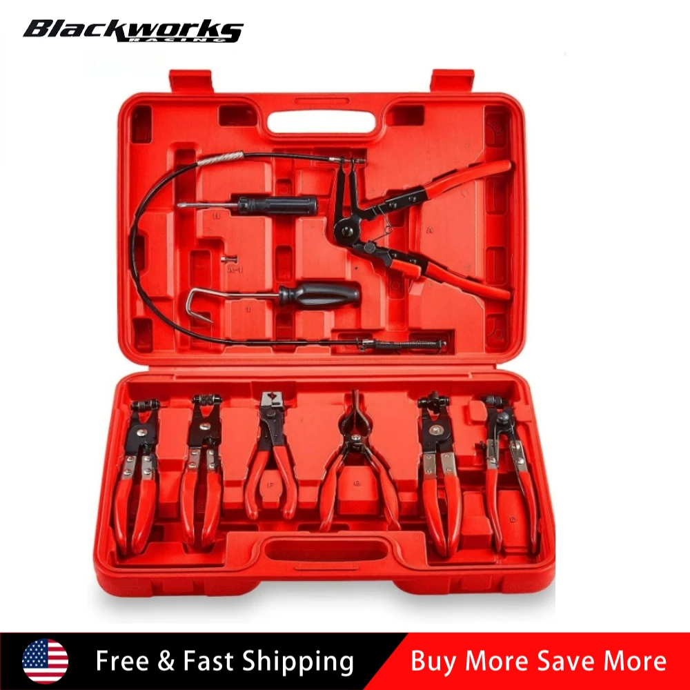 Flexible Automotive Hose Clamp Clip Plier Tool Set Swivel Jaw Flat Angled Band
Flexible Automotive Hose Clamp Clip Plier Tool Set Swivel Jaw Flat Angled Band
