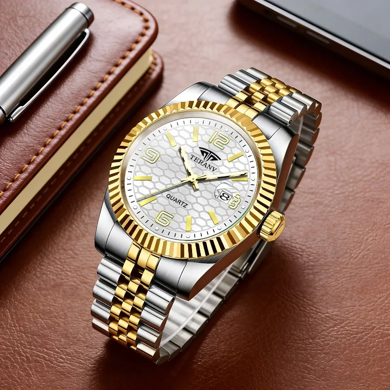 Men's Watch, Calendar Luminous Steel Belt Trend Quartz Watch
Men's Watch, Calendar Luminous Steel Belt Trend Quartz Watch