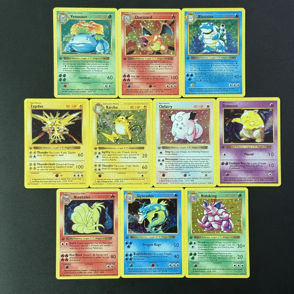 11 Models Diy Pokemon Charizard Collection Cards Self Made Blastoise Gyarados Venusaur Raichu PTCG Anime Card Gift
11 Models Diy Pokemon Charizard Collection Cards Self Made Blastoise Gyarados Venusaur Raichu PTCG Anime Card Gift