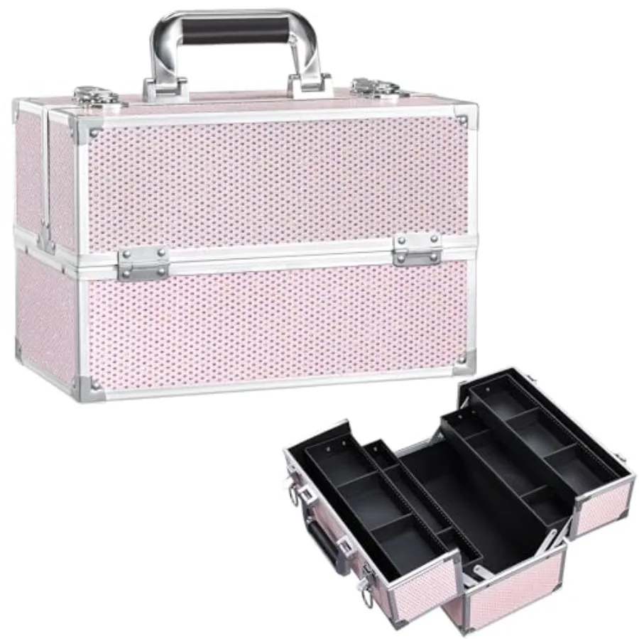 12.6 Inch Large Makeup Train Case Professional 4 Trays Cosmetic Cases Makeup Storage Organizer Box Beauty Make Up Box with Lock
12.6 Inch Large Makeup Train Case Professional 4 Trays Cosmetic Cases Makeup Storage Organizer Box Beauty Make Up Box with Lock