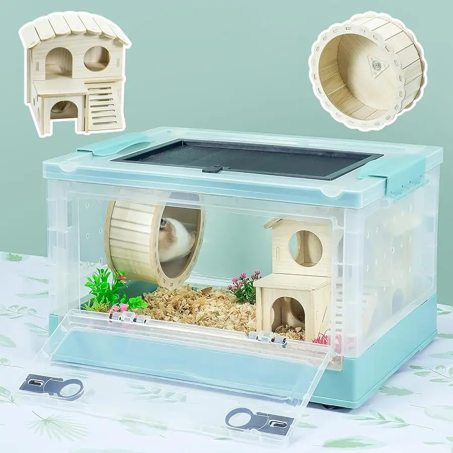 Hamsters Cage Large, Foldable Portable 360° iewing entilated Cages with illas, Exercise Wheels, for Hamsters, Rats, Dwarf Ham
Hamsters Cage Large, Foldable Portable 360° iewing entilated Cages with illas, Exercise Wheels, for Hamsters, Rats, Dwarf Ham