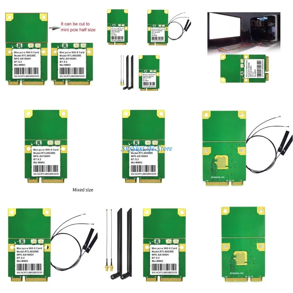 E65E RTL8852BE WiFi6 Networking Adapter Bluetoothcompatible5.0 WiFi Adapter 1800M
E65E RTL8852BE WiFi6 Networking Adapter Bluetoothcompatible5.0 WiFi Adapter 1800M