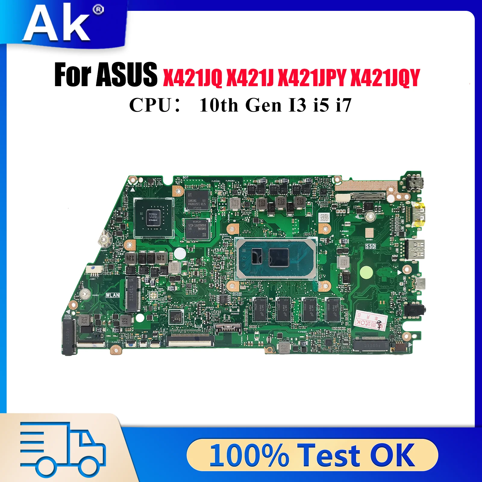 X421JQ Материнская плата для ноутбука ASUS X421JQY R421J V4050J X421JPY X421JAY S433J X413J X421J I421J Материнская плата с 10-го поколения I3 i5 i7
X421JQ Материнская плата для ноутбука ASUS X421JQY R421J V4050J X421JPY X421JAY S433J X413J X421J I421J Материнская плата с 10-го поколения I3 i5 i7