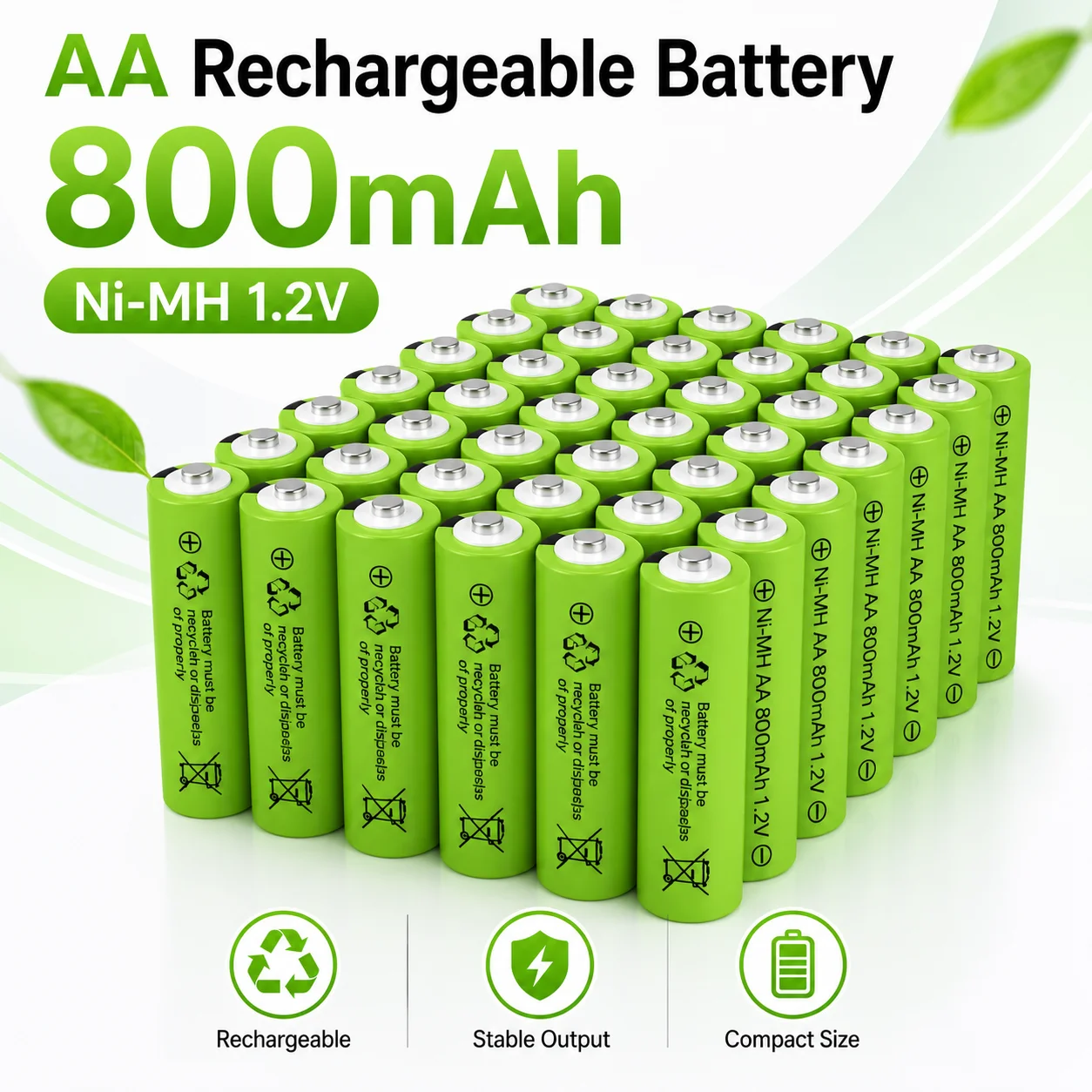 High Capacity AA 1.2V 800mAh Nickel Metal Hydride Battery For Shaver Mic Replacement
High Capacity AA 1.2V 800mAh Nickel Metal Hydride Battery For Shaver Mic Replacement