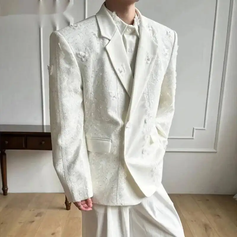 Luxury Men's Lace Blazer 3D Floral Applique Sequin Detail Double Breasted Oversized Party Wear Premium Suit Jacket 9XPA00
Luxury Men's Lace Blazer 3D Floral Applique Sequin Detail Double Breasted Oversized Party Wear Premium Suit Jacket 9XPA00