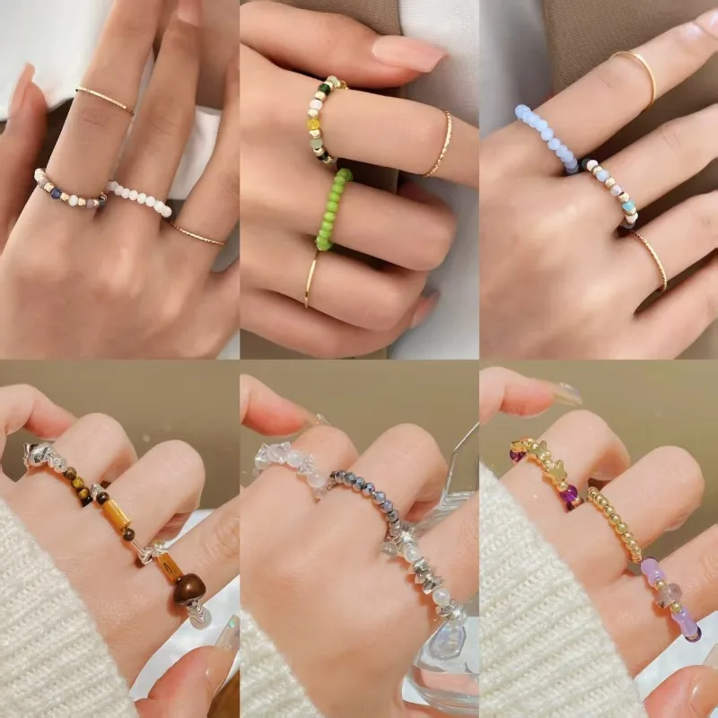 Simple Women's Ring Set for Daily Wear, with A Personalized Design and Contrasting Colors. Beaded Flat Ring, 2025 New Accessory
Simple Women's Ring Set for Daily Wear, with A Personalized Design and Contrasting Colors. Beaded Flat Ring, 2025 New Accessory