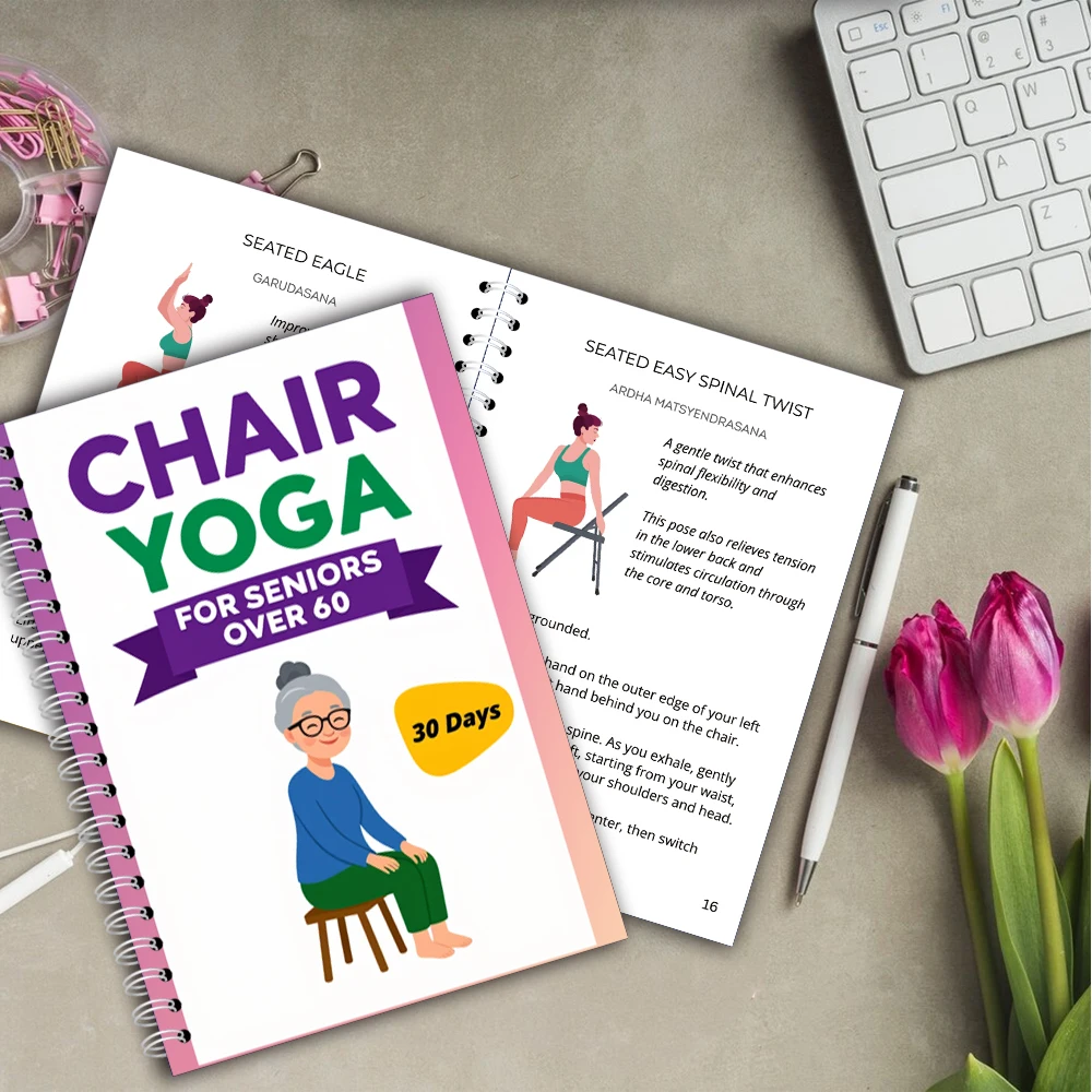 Chair Yoga Logbook Notebook Fitness Plan for Seniors Over 60, Gentle Chair Yoga 30 Day Challenge for Balance Flexibility, A5 Eas
Chair Yoga Logbook Notebook Fitness Plan for Seniors Over 60, Gentle Chair Yoga 30 Day Challenge for Balance Flexibility, A5 Eas