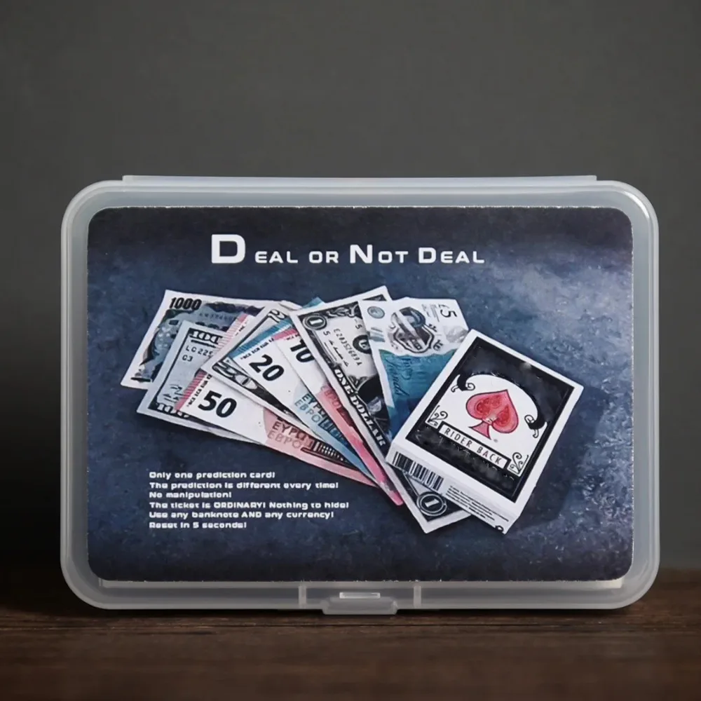 DEAL OR NOT DEAL by Mickael Chatelain Magic Tricks Card Prediction Magia Magician Bet Props Close Up Street Illusions Props
DEAL OR NOT DEAL by Mickael Chatelain Magic Tricks Card Prediction Magia Magician Bet Props Close Up Street Illusions Props
