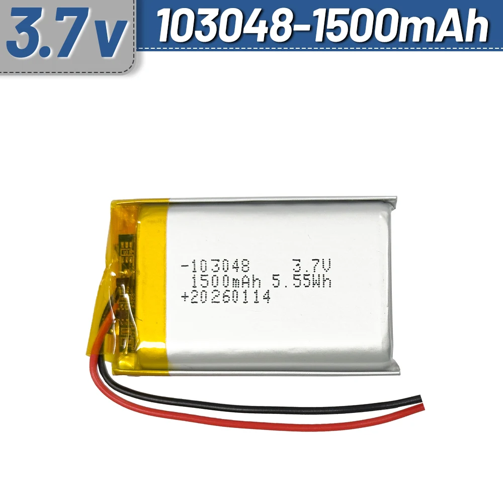 Rechargeable 103048 3.7V 1500mAh lithium polymer battery DIY replacement electric shaver children's smartwatch
Rechargeable 103048 3.7V 1500mAh lithium polymer battery DIY replacement electric shaver children's smartwatch