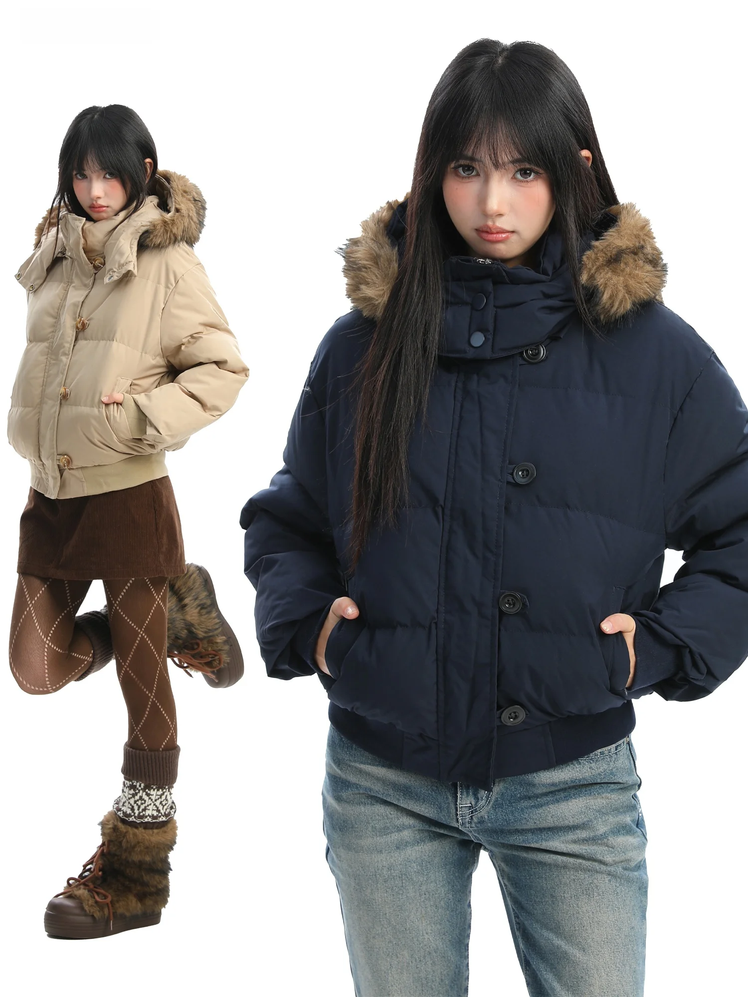 Утепленная зимняя хлопковая куртка для женщин в корейском стиле со съемным меховым воротником, маленький размер, теплое хлопковое пальто PTGINKIN, синее
Утепленная зимняя хлопковая куртка для женщин в корейском стиле со съемным меховым воротником, маленький размер, теплое хлопковое пальто PTGINKIN, синее