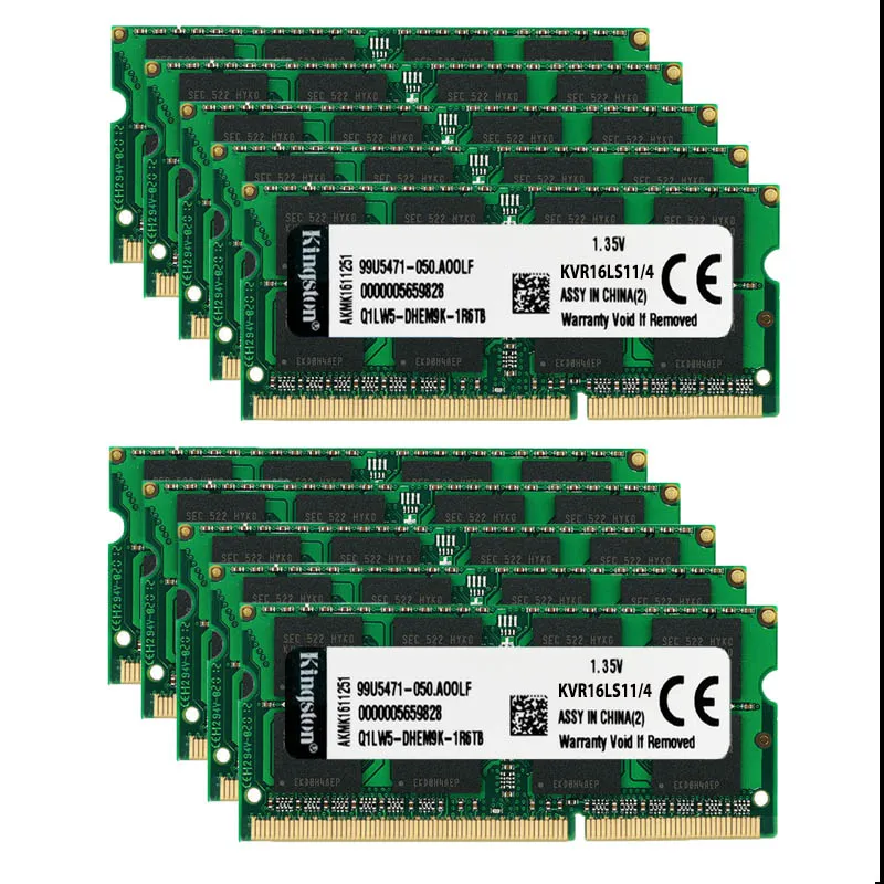10Pcs DDR3L 4GB 1600MHz Laptop Memory PC3L 12800S 1.35V Non ECC SO-DIMM Notebook RAM 204PIN
10Pcs DDR3L 4GB 1600MHz Laptop Memory PC3L 12800S 1.35V Non ECC SO-DIMM Notebook RAM 204PIN