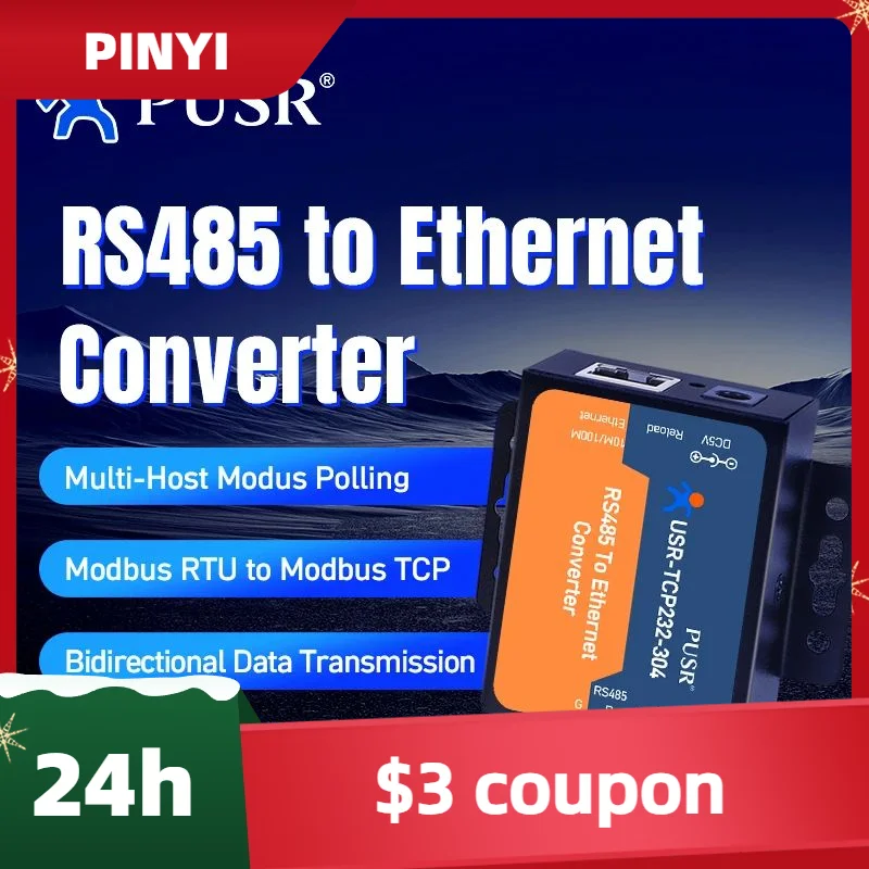 Новые преобразователи PUSR RS485 в Ethernet Сервер последовательных устройств Modbus RTU в TCP USR-TCP232-304
Новые преобразователи PUSR RS485 в Ethernet Сервер последовательных устройств Modbus RTU в TCP USR-TCP232-304