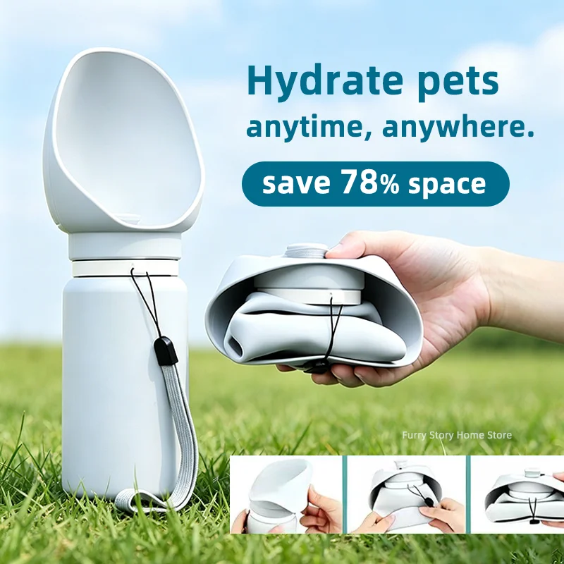 2-in-1 Portable Foldable Dog Water Bottle with Lanyard, 550ml Large Capacity Leakproof Pet Water Dispenser for Outdoor Travel
2-in-1 Portable Foldable Dog Water Bottle with Lanyard, 550ml Large Capacity Leakproof Pet Water Dispenser for Outdoor Travel