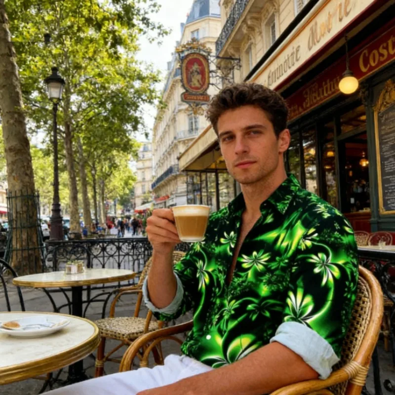 Mens Hawaiian Short Sleeve Shirt 3D Floral Print Button Pocket Top for Spring Summer Casual Wear
Mens Hawaiian Short Sleeve Shirt 3D Floral Print Button Pocket Top for Spring Summer Casual Wear