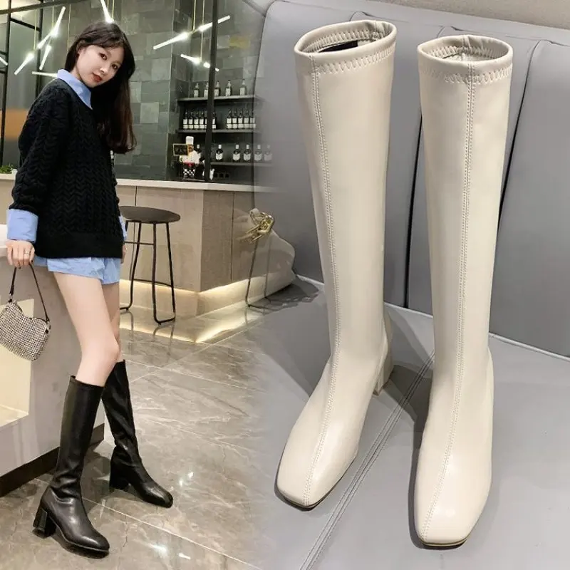 2024 New Knee-High Boots for Women Shoe Square Toe Back Zipper Buckle Thick Heel High Long Modern Knight Boots
2024 New Knee-High Boots for Women Shoe Square Toe Back Zipper Buckle Thick Heel High Long Modern Knight Boots
