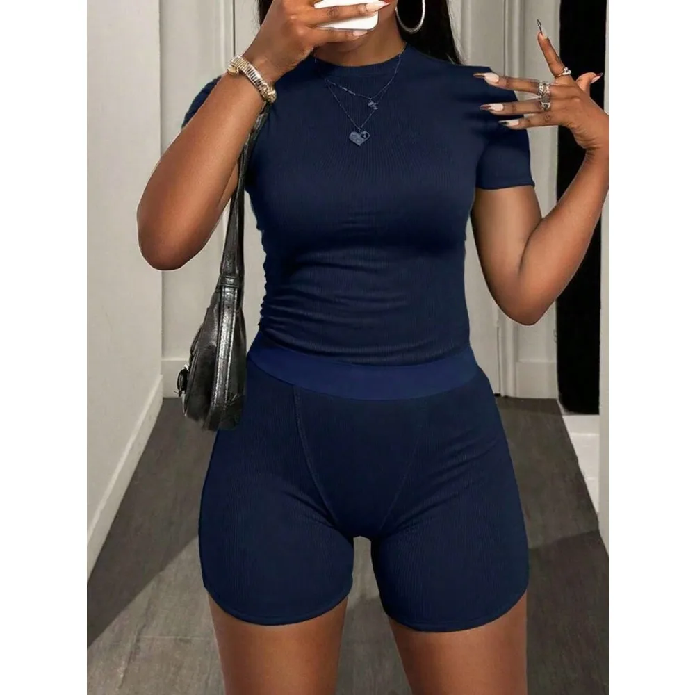 Women's Solid Color Slim Fit Ribbed Knit Two Pieces Set
Women's Solid Color Slim Fit Ribbed Knit Two Pieces Set