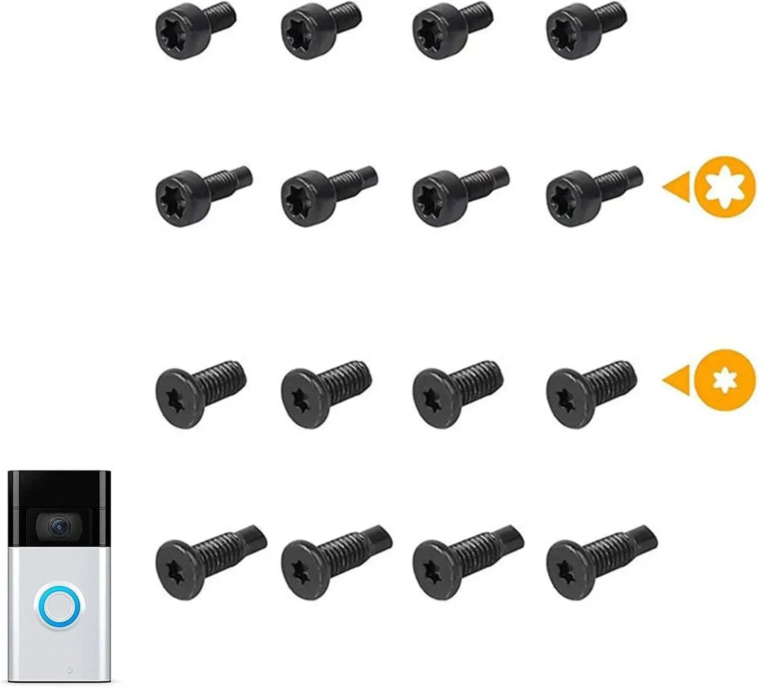 Rings Doorbell Screws Replacement Security Screws, Spare Screws for Rings for Video Door Bell Smart Doorbell T6T15 Set (16 Pcs)
Rings Doorbell Screws Replacement Security Screws, Spare Screws for Rings for Video Door Bell Smart Doorbell T6T15 Set (16 Pcs)