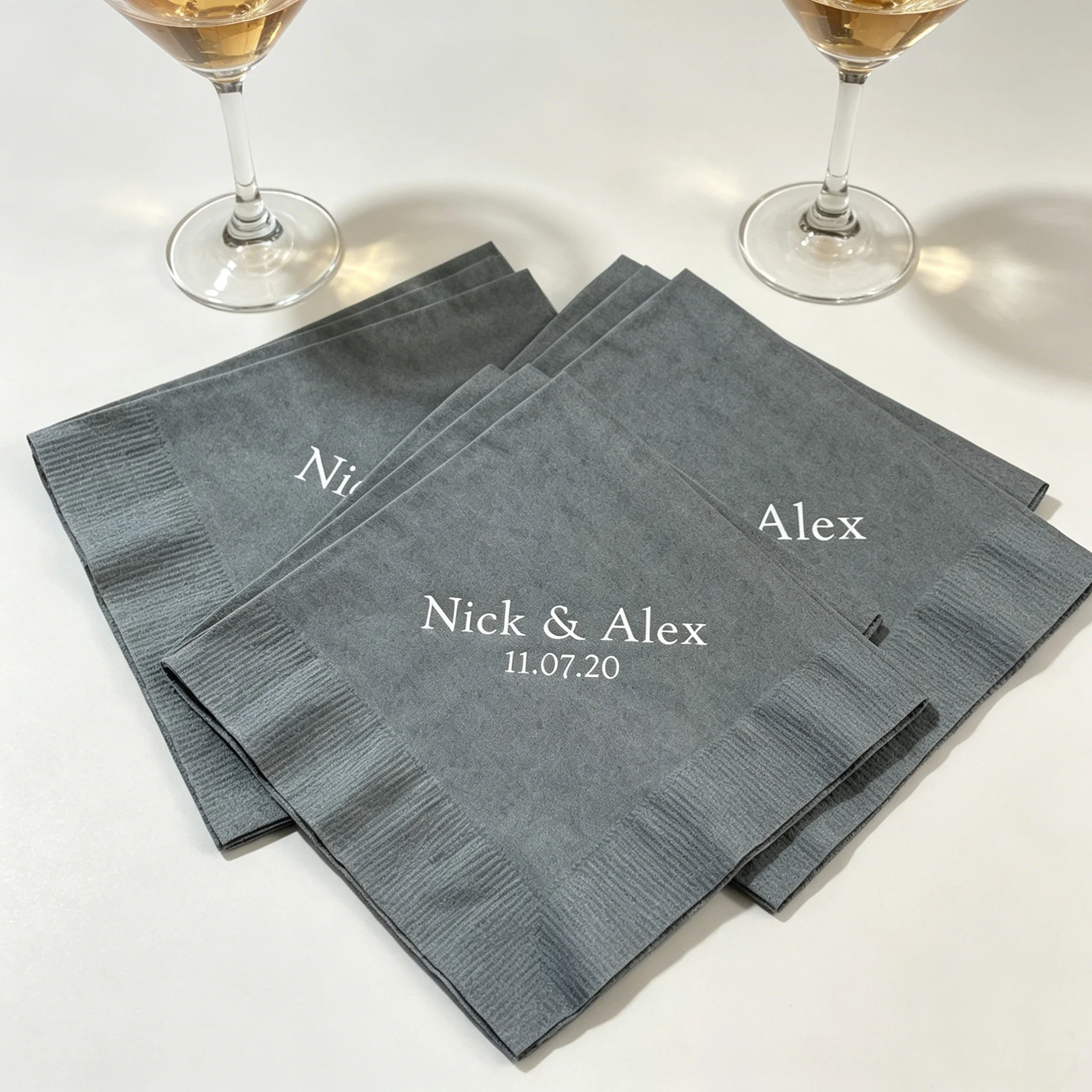 50pcs Personalized Names & Date Napkins, Custom Printed Cocktail Napkins for Wedding, Anniversary, Bachelorette Party & Special
50pcs Personalized Names & Date Napkins, Custom Printed Cocktail Napkins for Wedding, Anniversary, Bachelorette Party & Special