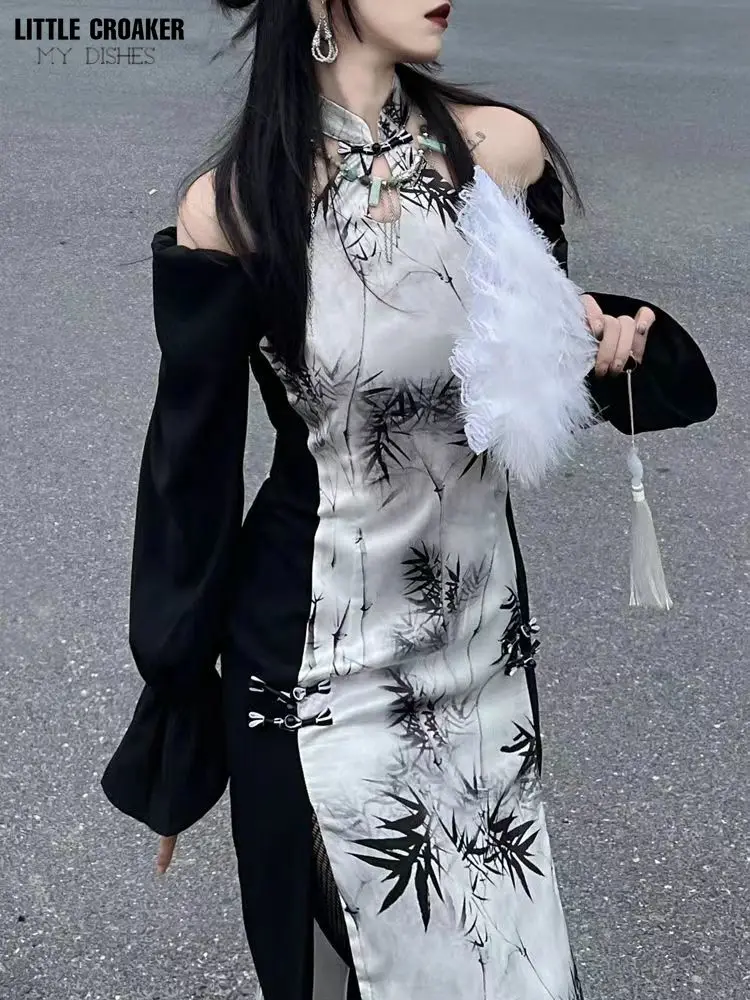 2024 Fashion Woman Streetwear Chinese Style Elegant Maxi Dresses for Women Patchwork Vintage Long Sleeve Midi Dress
2024 Fashion Woman Streetwear Chinese Style Elegant Maxi Dresses for Women Patchwork Vintage Long Sleeve Midi Dress