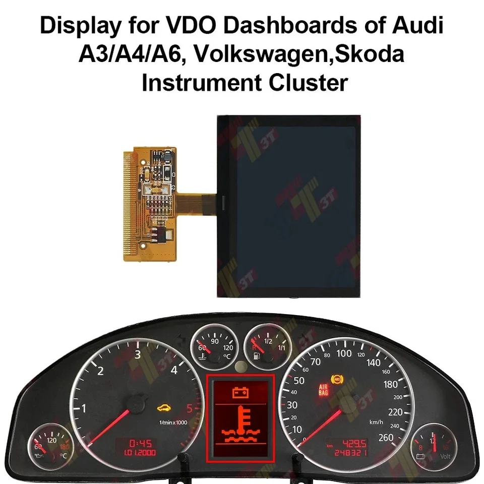 VDO Dashbaords LCD Display For Audi A3 A4 A6 / Ford Galaxy MK2 Instrument Cluster
VDO Dashbaords LCD Display For Audi A3 A4 A6 / Ford Galaxy MK2 Instrument Cluster
