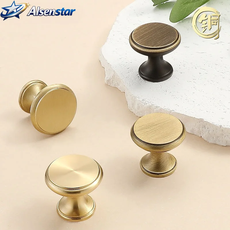 Vintage French pure copper solid furniture cabinet door single hole handle brass antique Chinese style wardrobe drawer handle
Vintage French pure copper solid furniture cabinet door single hole handle brass antique Chinese style wardrobe drawer handle