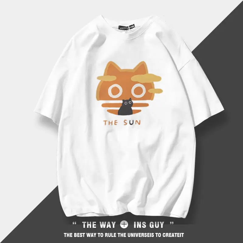 Design Short Sleeved T-shirt for Men and Women Graffiti Couple Japanese Couple Outfit Summer Loose Casual Half Sleeved Top Ins
Design Short Sleeved T-shirt for Men and Women Graffiti Couple Japanese Couple Outfit Summer Loose Casual Half Sleeved Top Ins