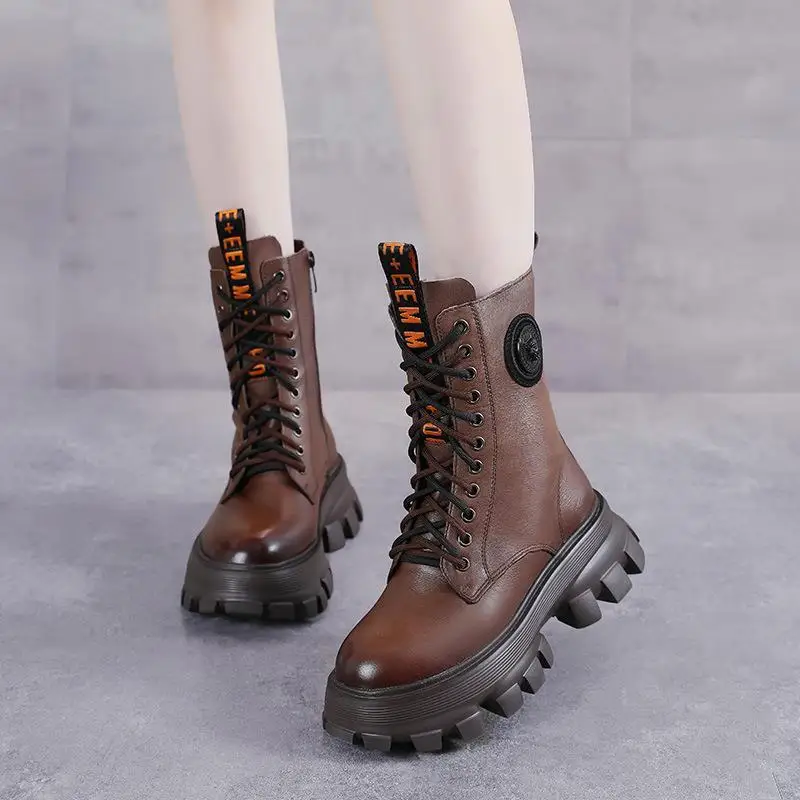 Women's Boots Genuine Leather High Heels Side Zipper Short Boots Versatile Heightening Summer Fashion Boots round Toe
Women's Boots Genuine Leather High Heels Side Zipper Short Boots Versatile Heightening Summer Fashion Boots round Toe