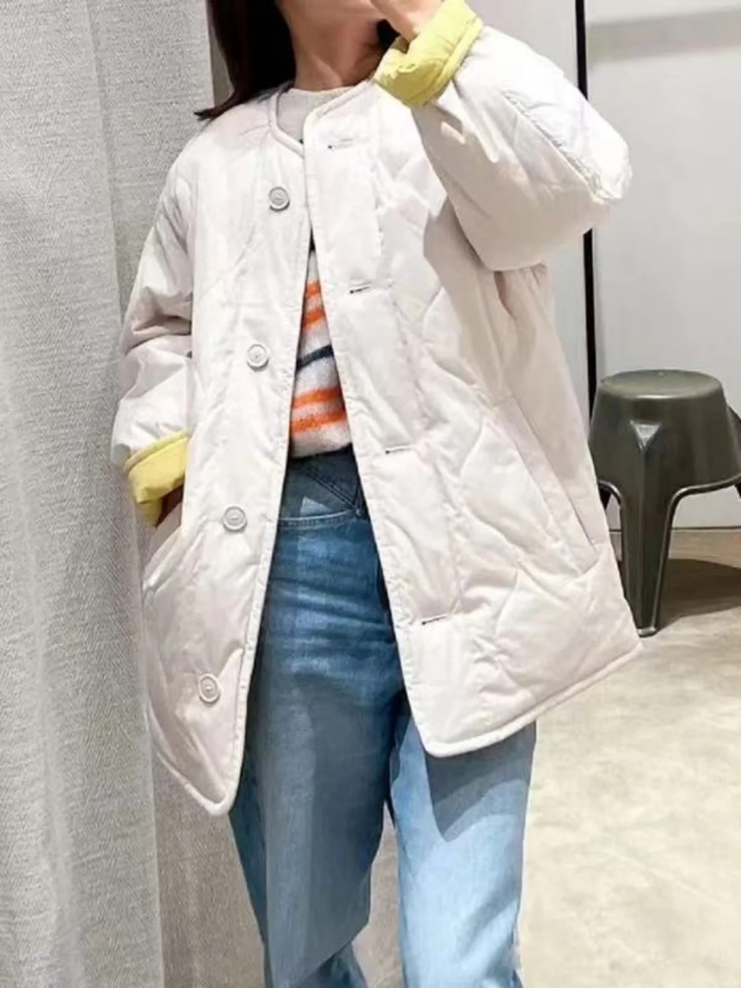 Double-Sided Wear Diamond Stitching Cotton Jaet Women's Loose Warm Cotton Padded Coat American Retro Sle Winter Outerwear
Double-Sided Wear Diamond Stitching Cotton Jaet Women's Loose Warm Cotton Padded Coat American Retro Sle Winter Outerwear