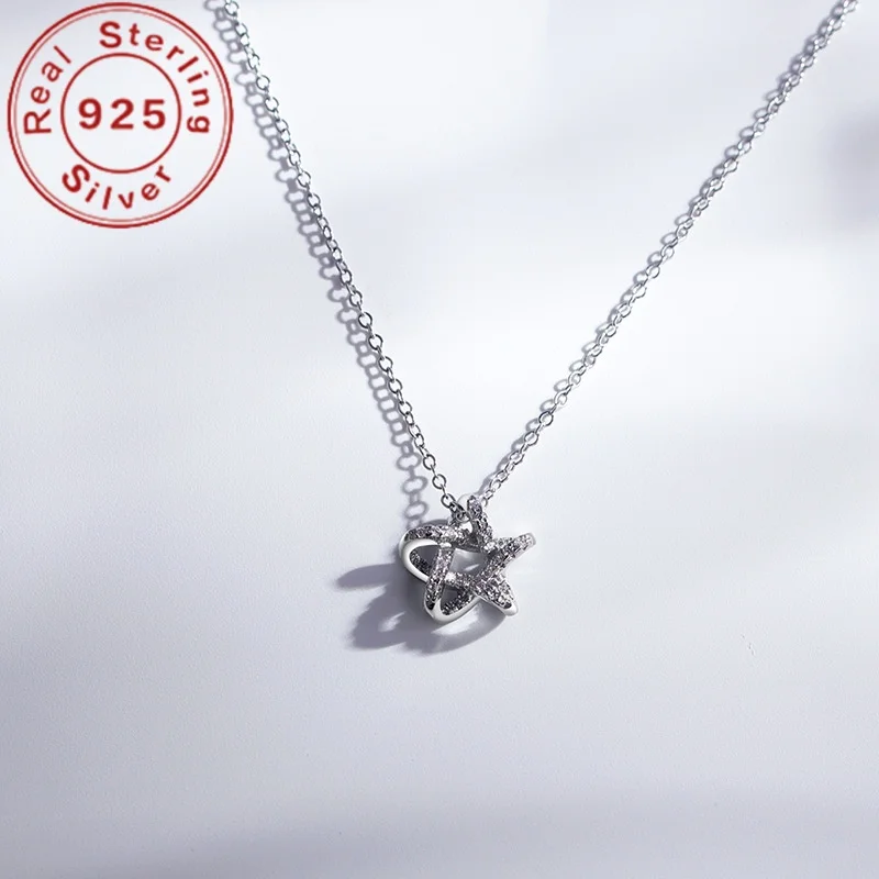 925 Silver Hollowed-out Moissanite Pentagram Star Pendant Lock Bone Necklace Women's Sweet Style Best Gift Gothic
925 Silver Hollowed-out Moissanite Pentagram Star Pendant Lock Bone Necklace Women's Sweet Style Best Gift Gothic